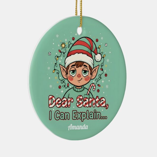 Dear Santa I Can Explain Funny Christmas Ornament (Rechts)