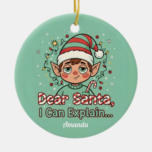 Dear Santa I Can Explain Funny Christmas Ornament (Voorkant)