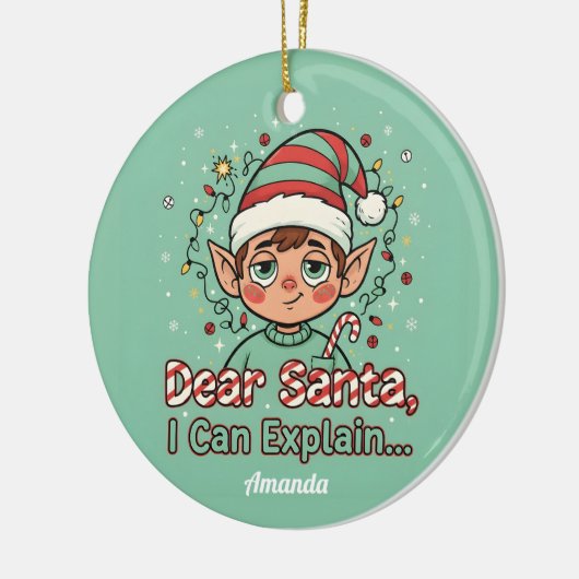 Dear Santa I Can Explain Funny Christmas Ornament (Links)