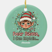 Dear Santa I Can Explain Funny Christmas Ornament (Achterkant)
