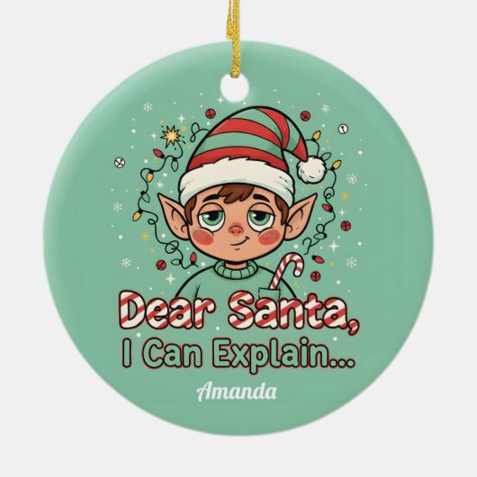 Dear Santa I Can Explain Funny Christmas Ornament (Achterkant)