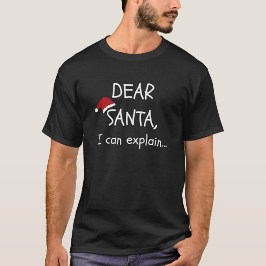 Dear Santa I Can Explain Funny Christmas Party Swe T-shirt (Voorkant)