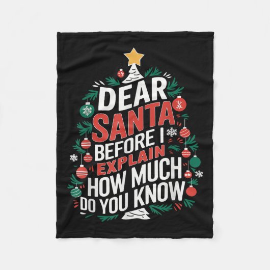 Dear Santa I Can Explain Funny Christmas Pjs Tree  Fleece Deken (Voorkant)