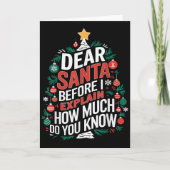 Dear Santa I Can Explain Funny Christmas Pjs Tree Kaart (Voorkant)