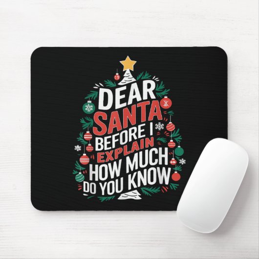 Dear Santa I Can Explain Funny Christmas Pjs Tree Muismat (Met muis)