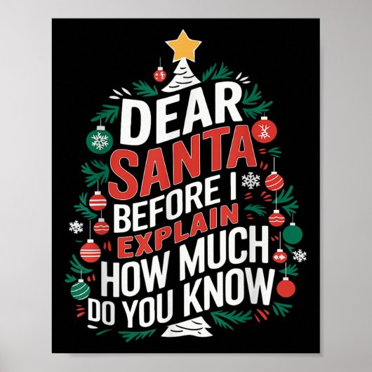 Dear Santa I Can Explain Funny Christmas Pjs Tree  Poster (Voorkant)