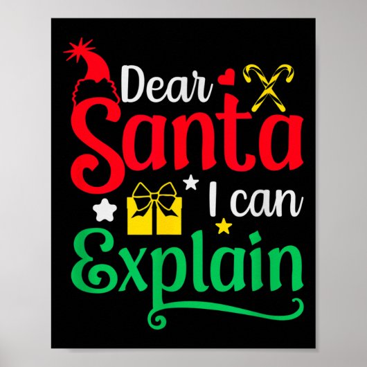 Dear Santa I Can Explain Funny Christmas Poster (Voorkant)