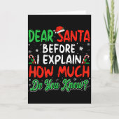 Dear Santa I Can Explain Funny Christmas Shirts Ki Kaart (Voorkant)