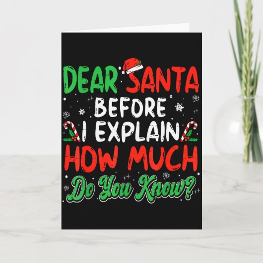 Dear Santa I Can Explain Funny Christmas Shirts Ki Kaart (Voorkant)