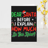 Dear Santa I Can Explain Funny Christmas Shirts Ki Kaart (Gele Bloem)