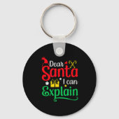 Dear Santa I Can Explain Funny Christmas Sleutelhanger (Voorkant)
