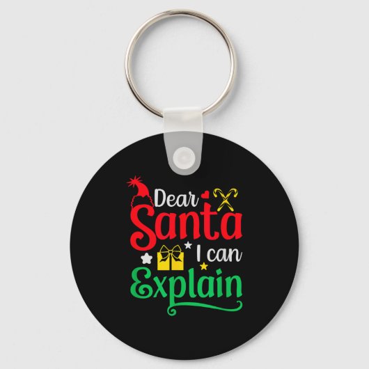 Dear Santa I Can Explain Funny Christmas Sleutelhanger (Voorkant)