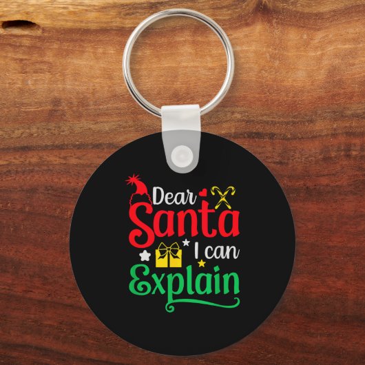 Dear Santa I Can Explain Funny Christmas Sleutelhanger (Voorkant)