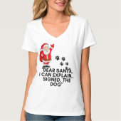 Dear Santa I Can Explain Funny Dog Christmas Mug T-shirt (Voorkant)