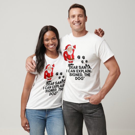 Dear Santa I Can Explain Funny Dog Christmas Mug T-shirt (Unisex)