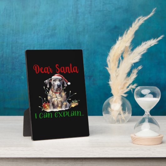 Dear Santa I Can Explain Great Dane Essential T-Sh Fotoplaat (Zijkant)