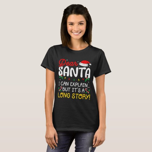 Dear Santa I Can Explain Pajamas Family Matching C T-shirt (Voorkant volledig)