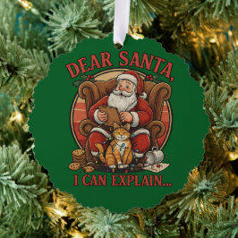 Dear Santa I Can Explain Paper Ornament Kaart