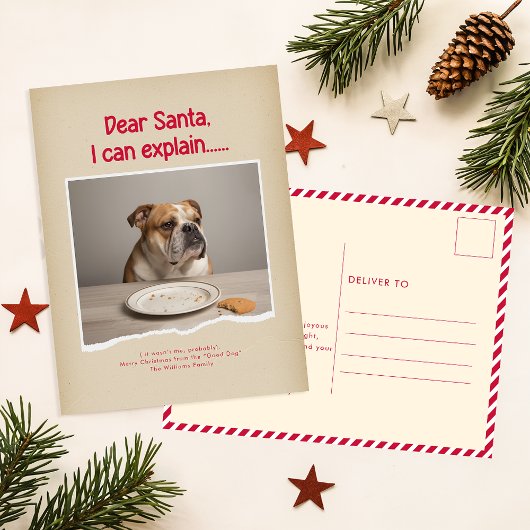 Dear Santa I Can Explain Pet Dog Photo Christmas Briefkaart