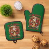 Dear Santa I Can Explain Potholders Ovenwant & Pannenlap Set (Top down)