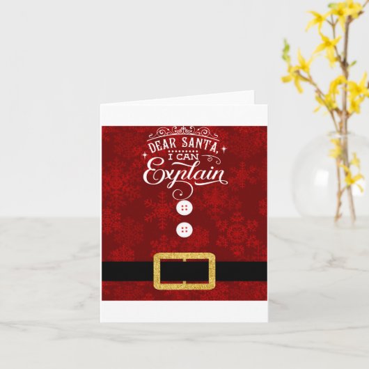 Dear Santa I Can Explain Santa Suit Christmas  Kaart (Gele Bloem)