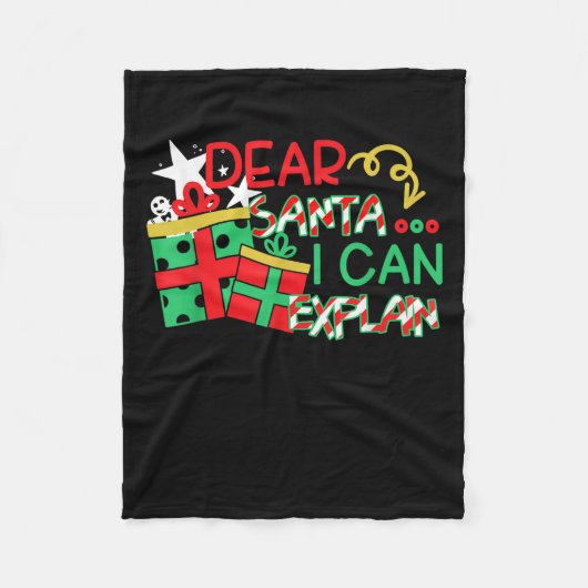 Dear Santa I Can Explain Shirt Christmas Quote  Fleece Deken (Voorkant)