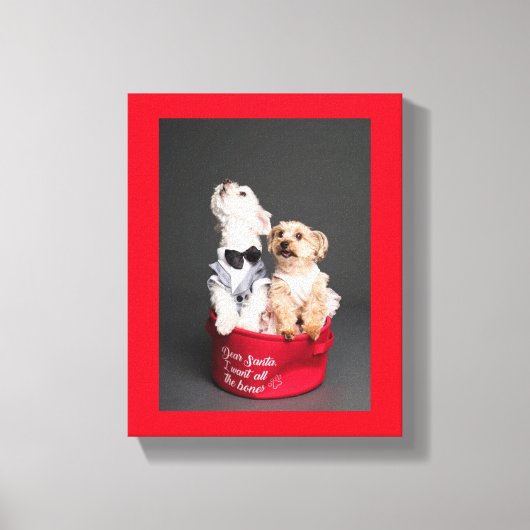 DEAR SANTA, IK WIL ALLE BOTTEN CANVAS AFDRUK (Voorkant)