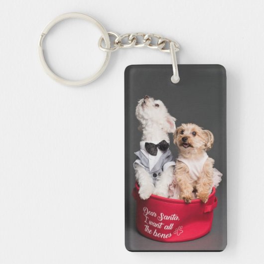 DEAR SANTA, IK WIL ALLE BOTTEN SLEUTELHANGER (Voorkant)