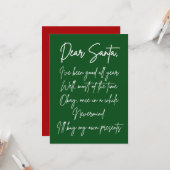 Dear Santa I'll buy my own stuff Funny Christmas Kaart (Voorkant / Achterkant in situ)