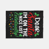 Dear Santa I'm On Nice List Eventually! Funny Chri Fleece Deken (Voorkant (Horizontaal))