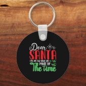 Dear Santa I'm On Nice List Most Of Time! Christma Sleutelhanger (Voorkant)