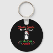Dear Santa It Was Her Fault Siblings Matching Xmas Sleutelhanger (Voorkant)