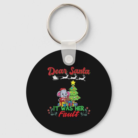 Dear Santa It Was Her Fault Siblings Matching Xmas Sleutelhanger (Voorkant)