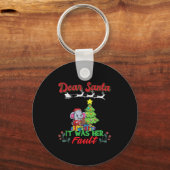 Dear Santa It Was Her Fault Siblings Matching Xmas Sleutelhanger (Voorkant)