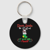 Dear Santa It Was Her Fault Siblings Matching Xmas Sleutelhanger (Voorkant)