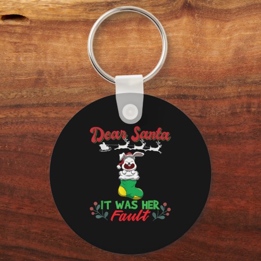 Dear Santa It Was Her Fault Siblings Matching Xmas Sleutelhanger (Voorkant)