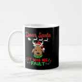Dear Santa It Was His Fault Siblings Matching Xmas Koffiemok (Links)