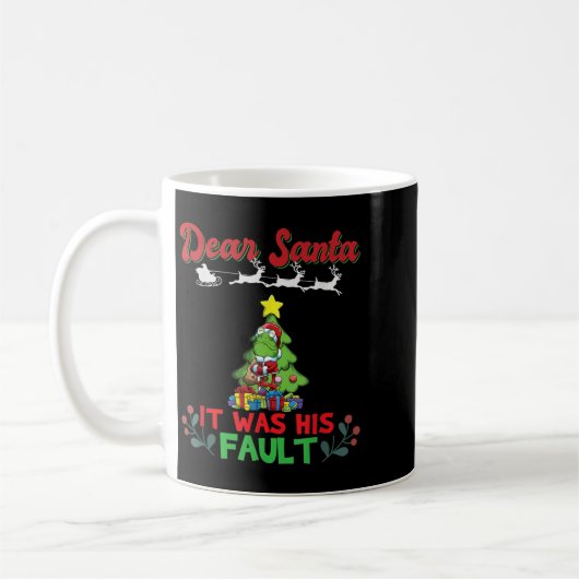 Dear Santa It Was His Fault Siblings Matching Xmas Koffiemok (Links)