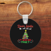 Dear Santa It Was His Fault Siblings Matching Xmas Sleutelhanger (Voorkant)