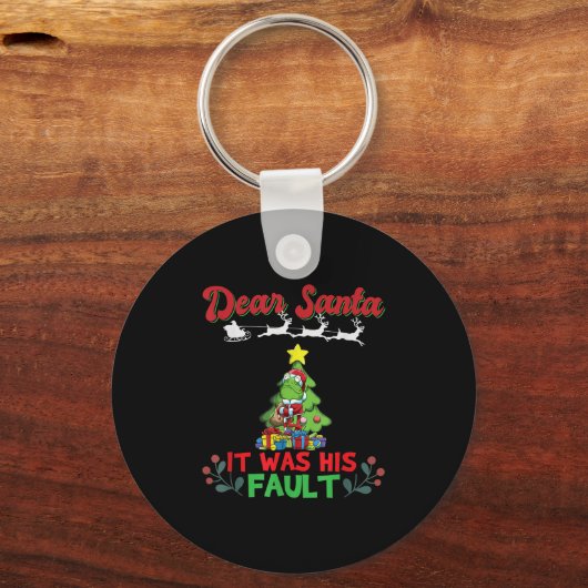 Dear Santa It Was His Fault Siblings Matching Xmas Sleutelhanger (Voorkant)