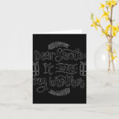 Dear Santa It Was My Brother T Shirt Kaart (Gele Bloem)