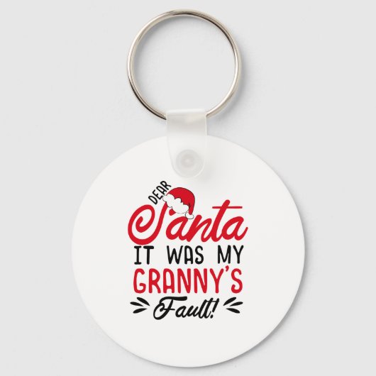 Dear Santa It Was My Grannys Fault  Sleutelhanger (Voorkant)
