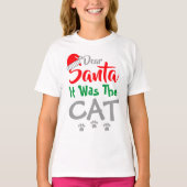 Dear Santa: It Was The Cat T-shirt (Voorkant)