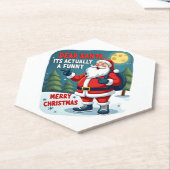 Dear santa its actually a funny storychristmas dog kartonnen onderzetters (Schuin)