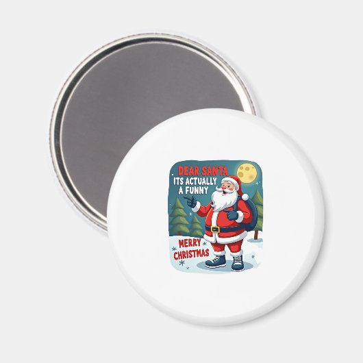 Dear santa its actually a funny storychristmas dog magneet (Voorkant / Achterkant)