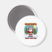 Dear santa its actually a funny storychristmas dog magneet (Voorkant / Achterkant)