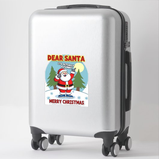 Dear santa its actually a funny storychristmas dog sticker (Koffer)