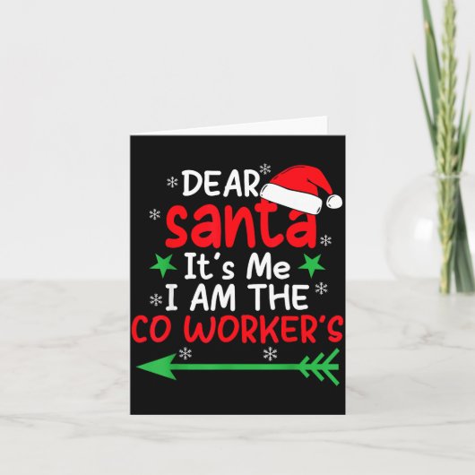 Dear Santa It's My Coworker's Fault I'm The Cowork Kaart (Voorkant)