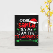 Dear Santa It's My Coworker's Fault I'm The Cowork Kaart (Gele Bloem)