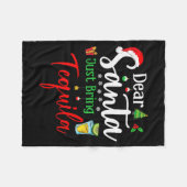 Dear Santa Just Bring Tequila Funny Drinking Chris Fleece Deken (Voorkant (Horizontaal))